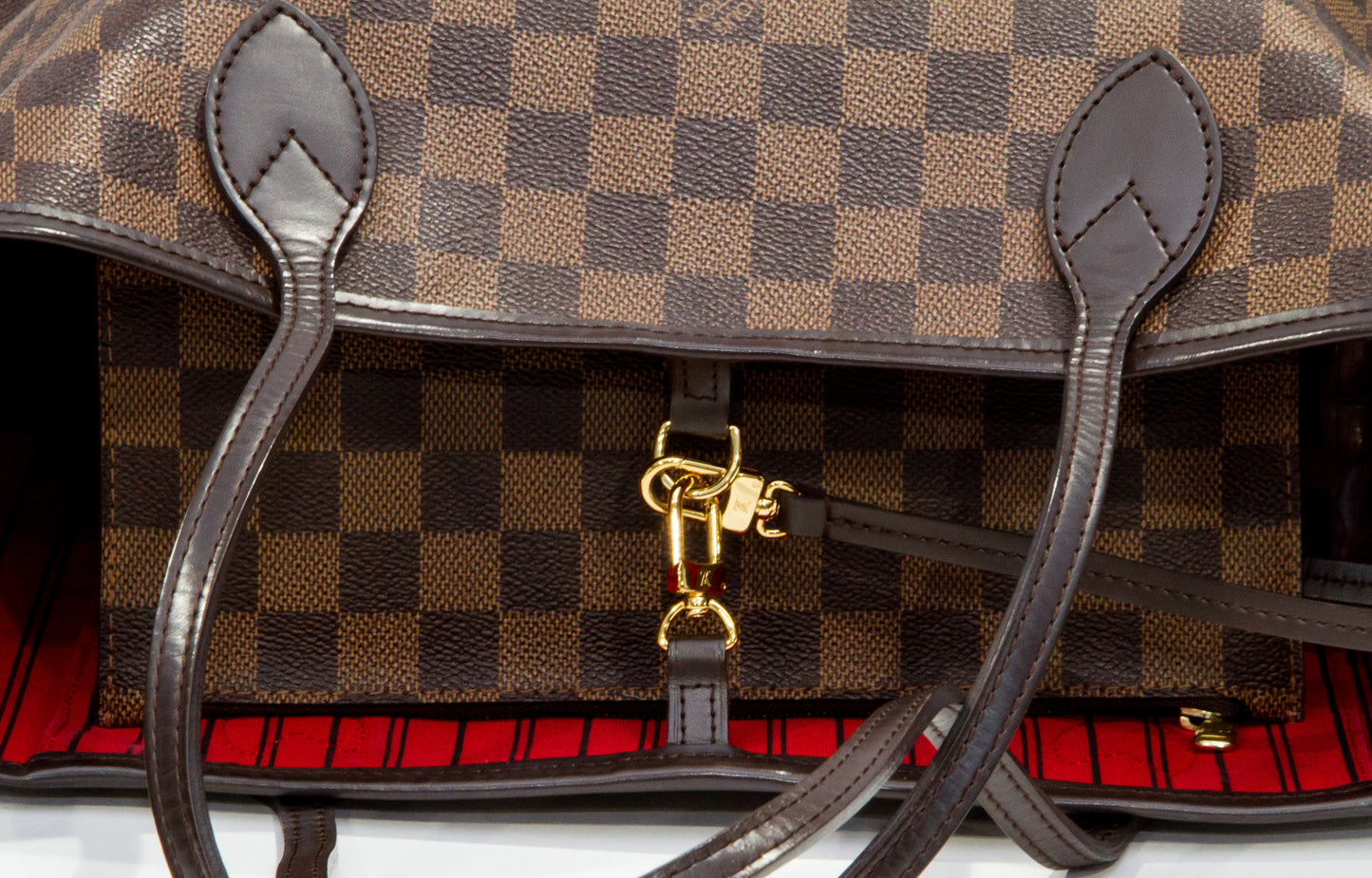 LOUIS VUITTON DAMIER EBENE CANVAS NEVERFULL MM TOTE BAG AR2144