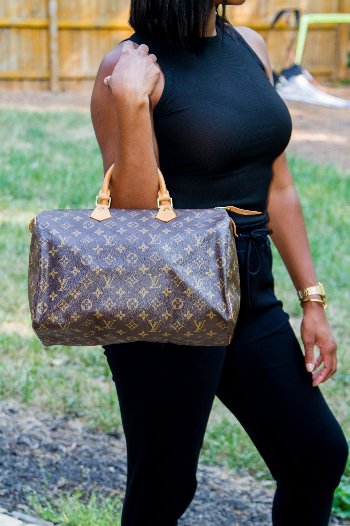 LOUIS VUITTON MONOGRAM CANVAS SPEEDY 35 TOP HANDLE BAG TH0094