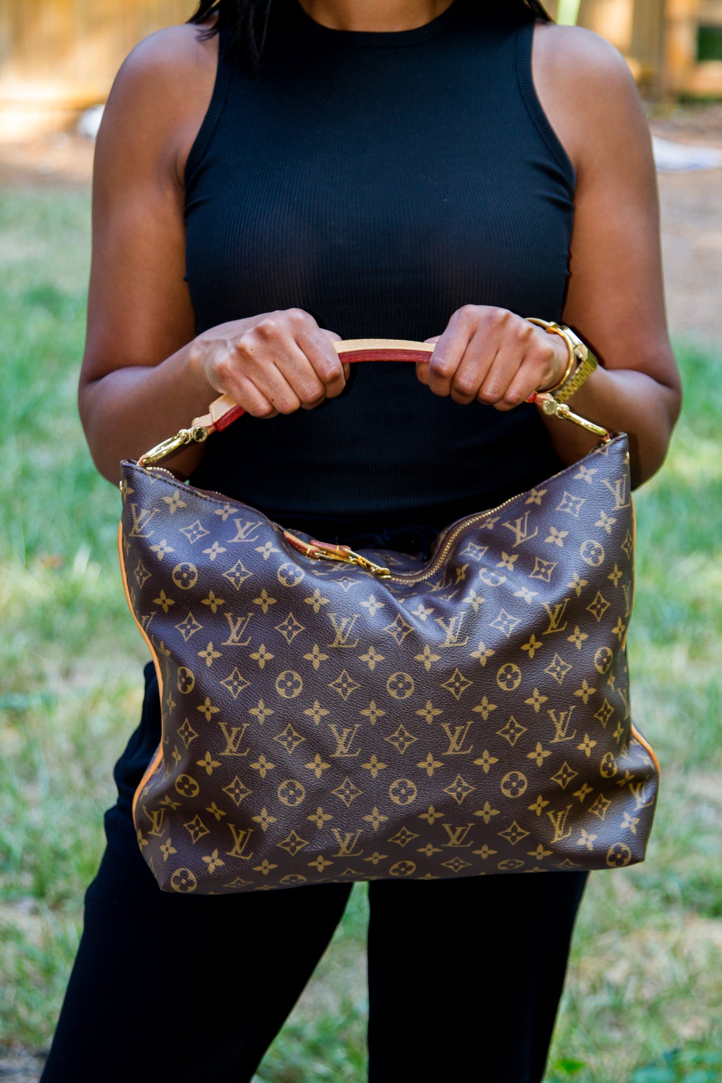 LOUIS VUITTON MONOGRAM CANVAS SULLY MM HANDBAG TJ3181