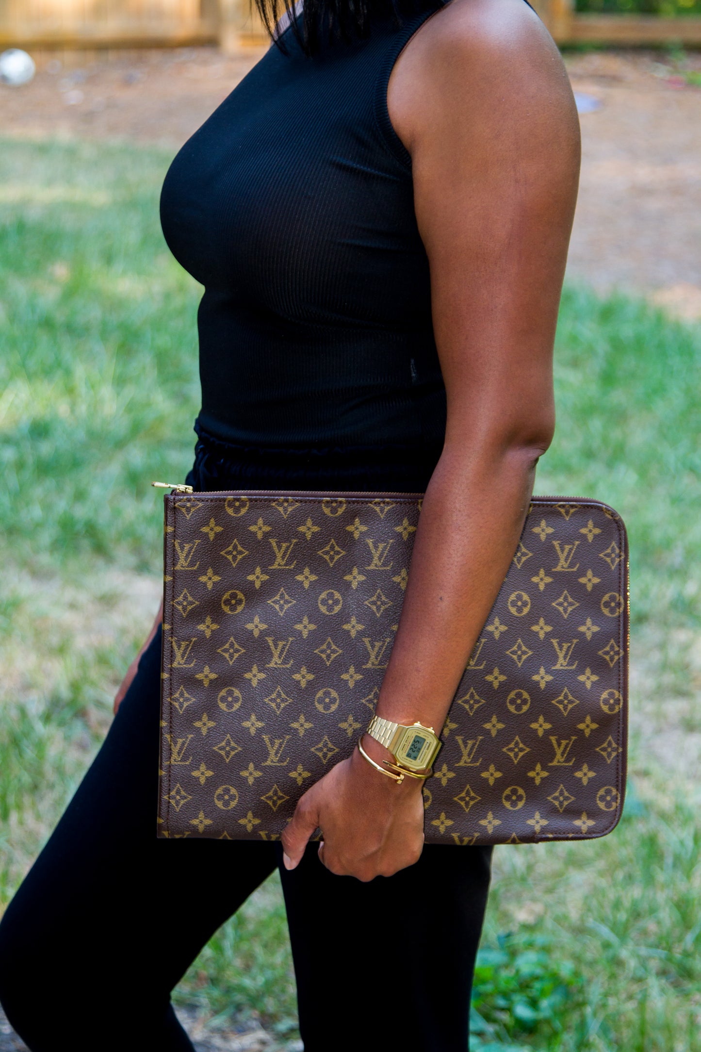 LOUIS VUITTON MONOGRAM CANVAS POUCH PORTFOLIO DOCUMENT CASE