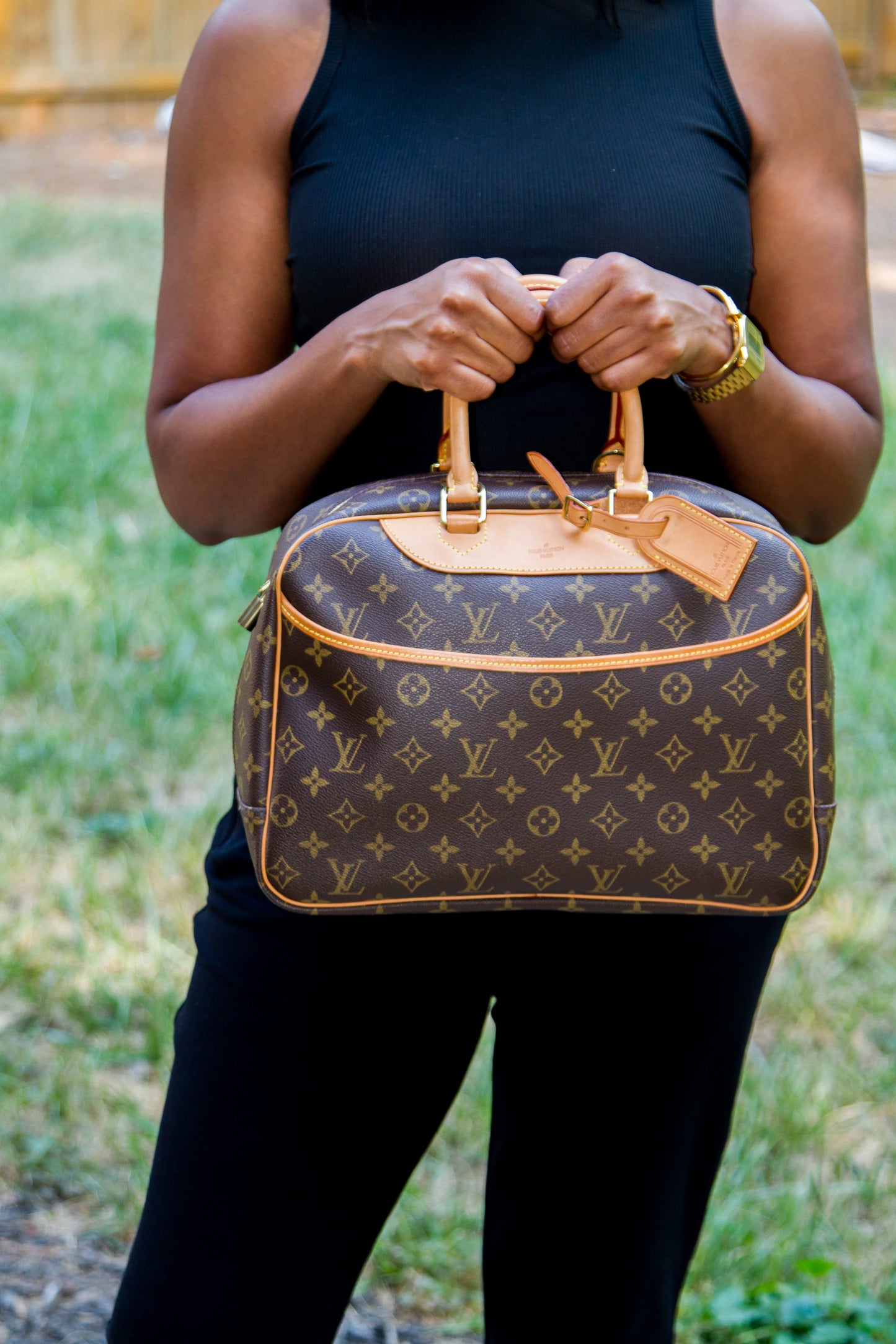 LOUIS VUITTON MONOGRAM CANVAS DEAUVILLE TOP HANDLE VINTAGE BAG M80042